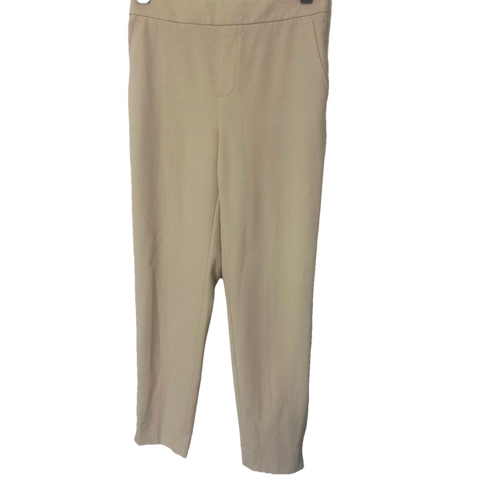 Banana Republic Hayden Pants Women Sz 0 Beige High Rise Elastic Waist Tapered - Picture 2 of 9